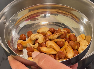 roasted nuts for thuppada avalakki recipe or ghee poha recipes